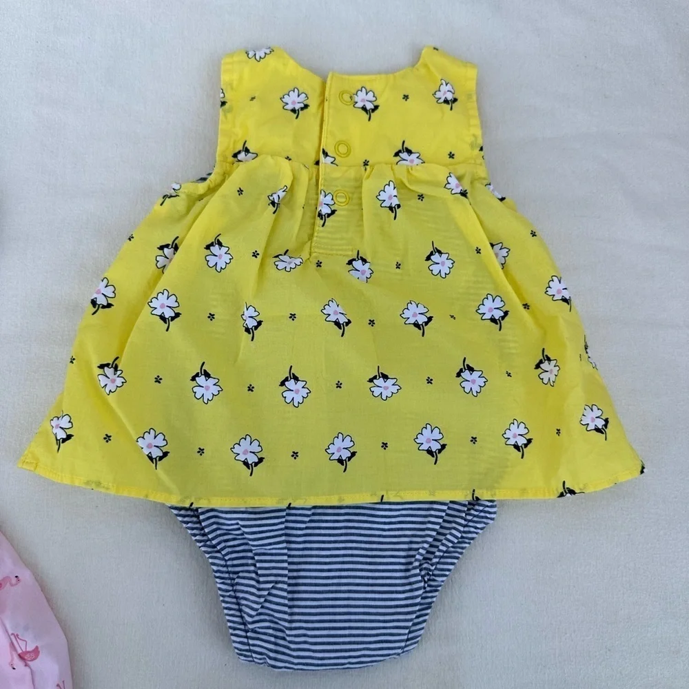 Carter's Pink and Yellow Diaper Covers Accessories Lot of 2 #A1